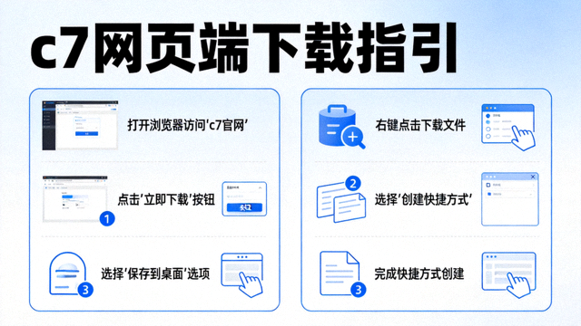 c7网页端下载指引，显示浏览器访问与快捷方式创建步骤